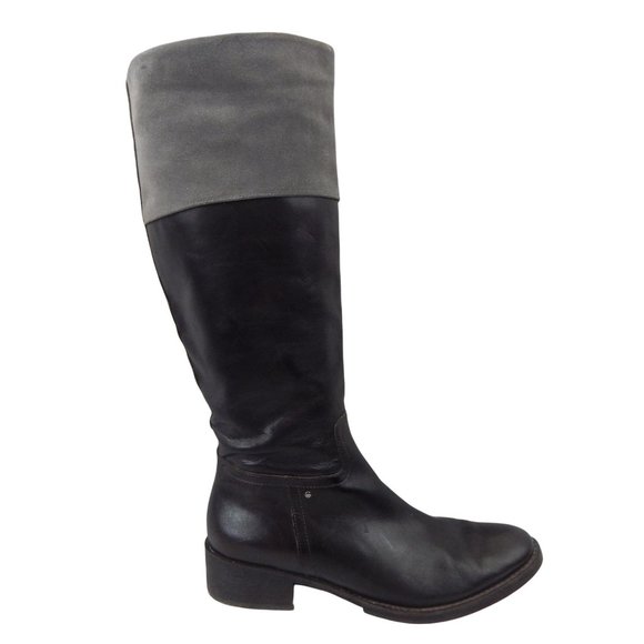 Kenneth Cole Women's Brown & Gray Leather Knee High Riding Boots Size 8.5 M - Picture 1 of 13